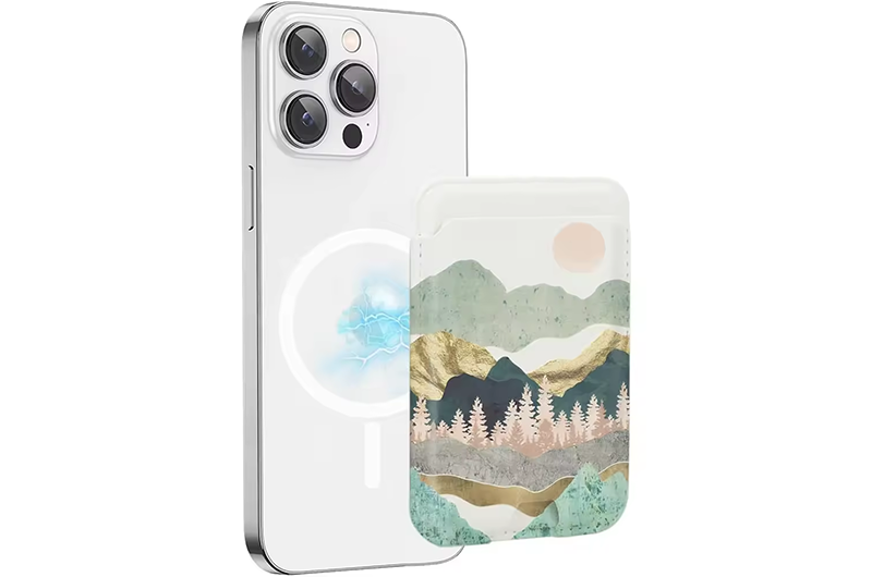 Print Pattern Magnetic Wallet Card Holder for iPhone 12-17 Series( (Support OEM/ODM)